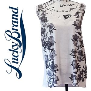 *NWT* Off White Lucky Brand Rose Top Size L